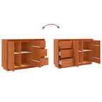 Aparador Roble Marrón 111 x 34 x 75 cm Madera de pino macizo