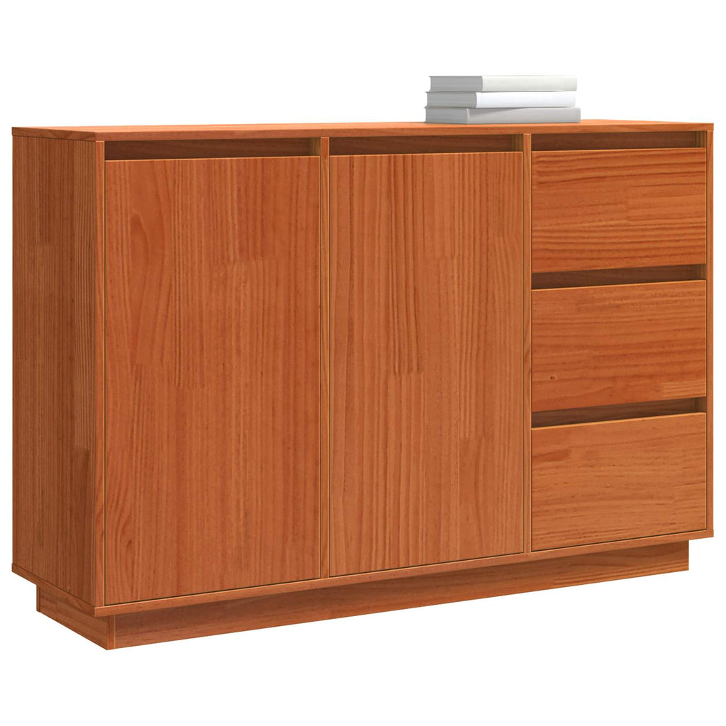 Aparador Roble Marrón 111 x 34 x 75 cm Madera de pino macizo