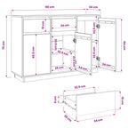 Aparador Marrón cera 110 x 34 x 75 cm Madera de pino macizo