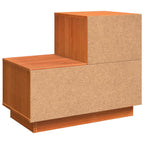 Armario de Noche con cajón 2 pcs Marrón cera 60 x 34 x 51 cm