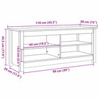 Banco de almacenamiento Marrón cera 110 x 38 x 45,5 cm