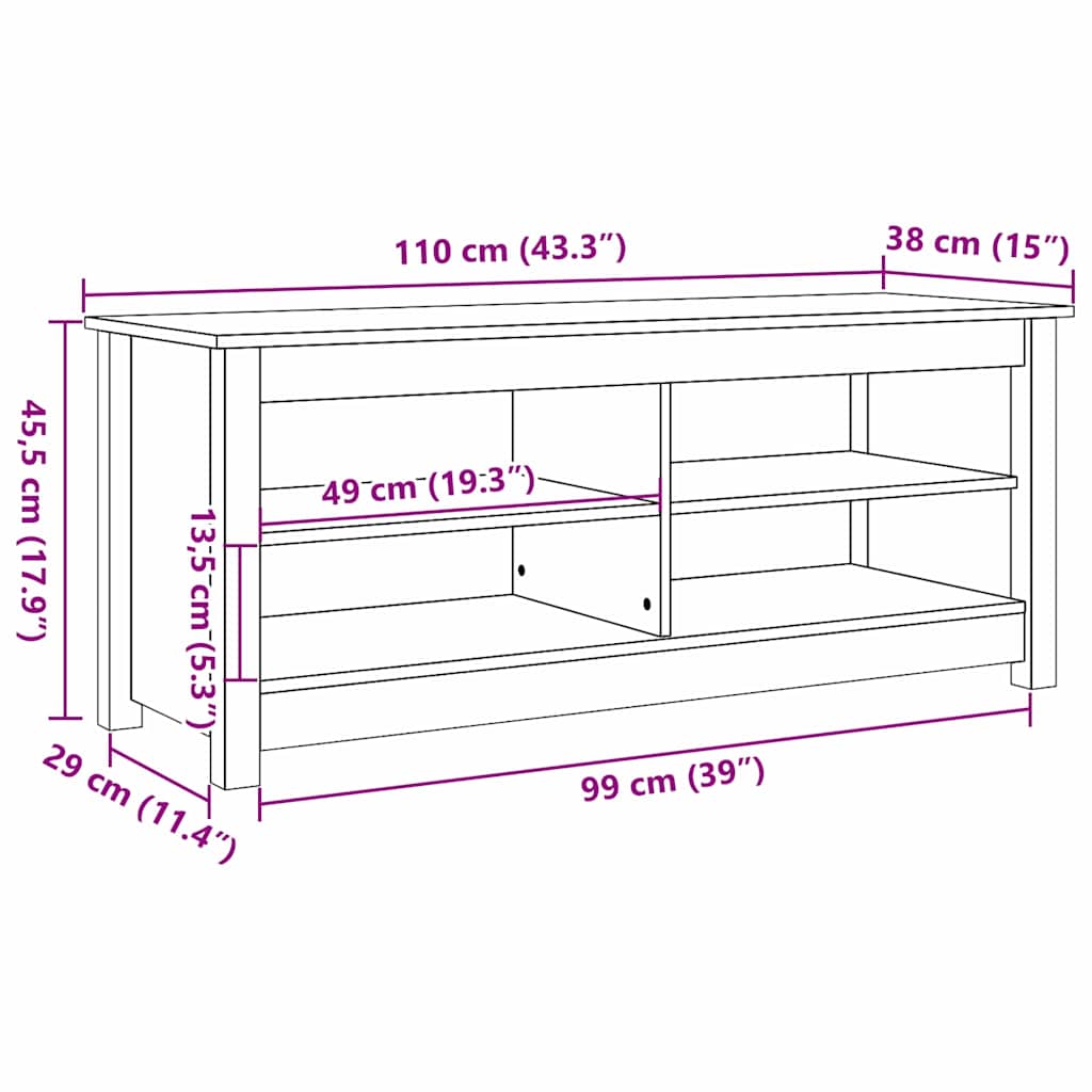 Banco de almacenamiento Marrón cera 110 x 38 x 45,5 cm