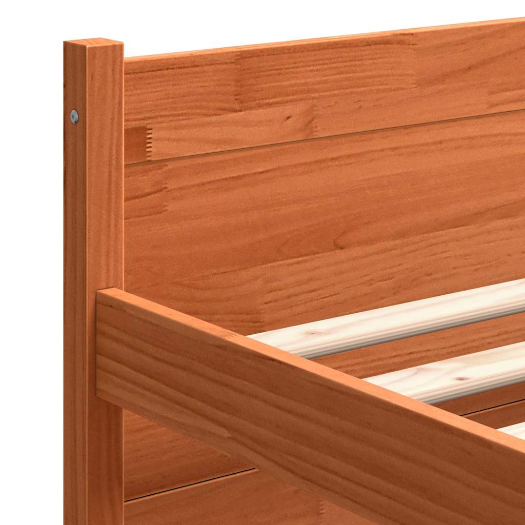 Estructura de cama Marrón cera 195,5 x 125,5 x 51 cm