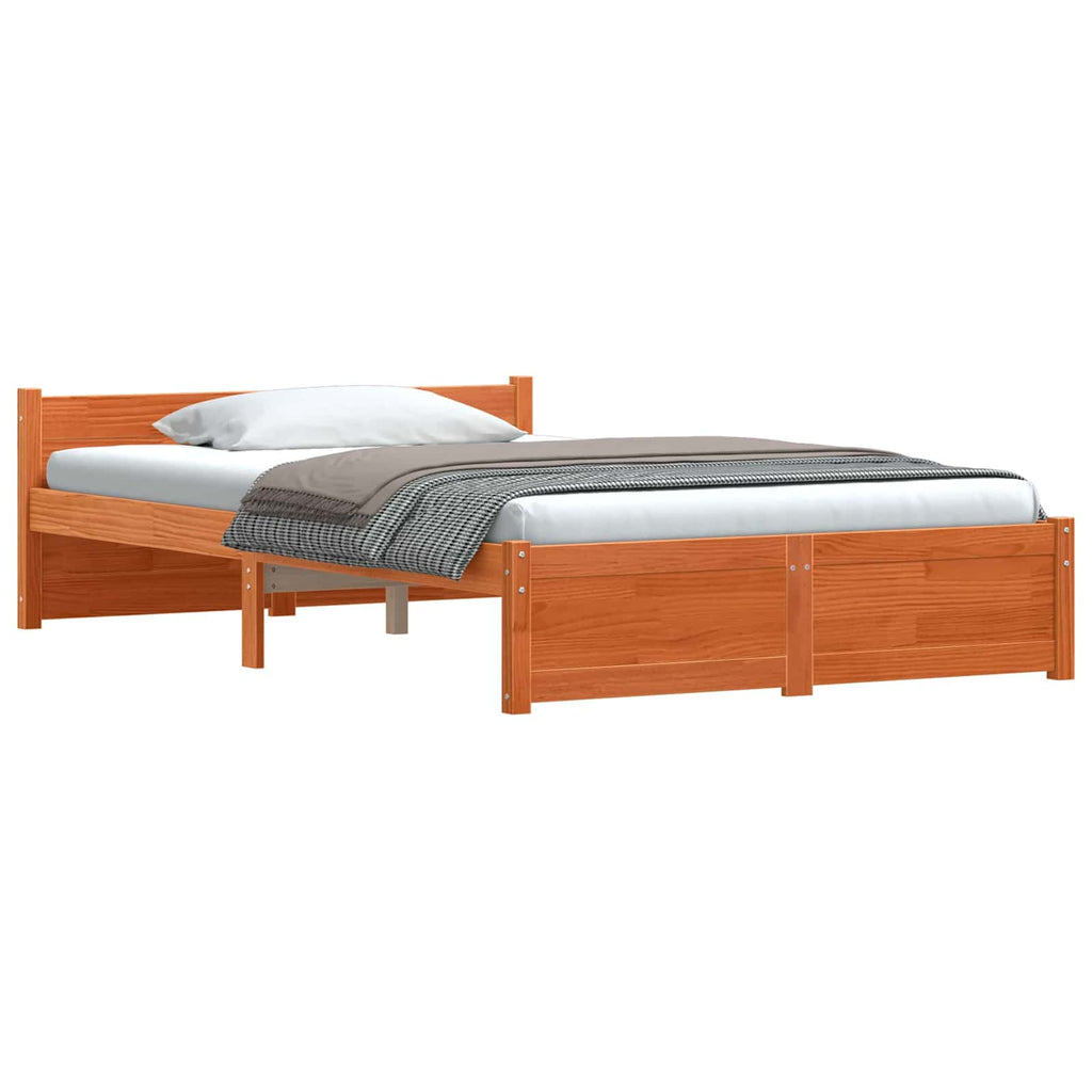 Estructura de cama Marrón cera 195,5 x 125,5 x 51 cm