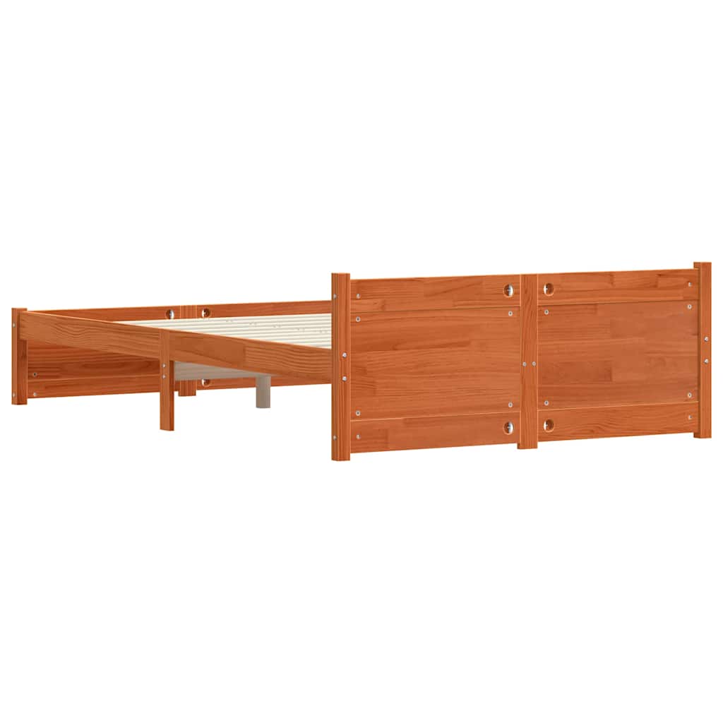 Estructura de cama Marrón cera 195,5 x 125,5 x 51 cm