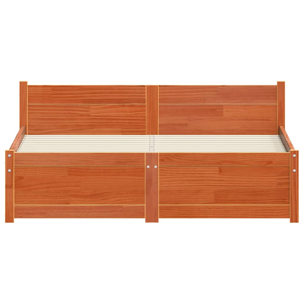 Estructura de cama Marrón cera 195,5 x 125,5 x 51 cm