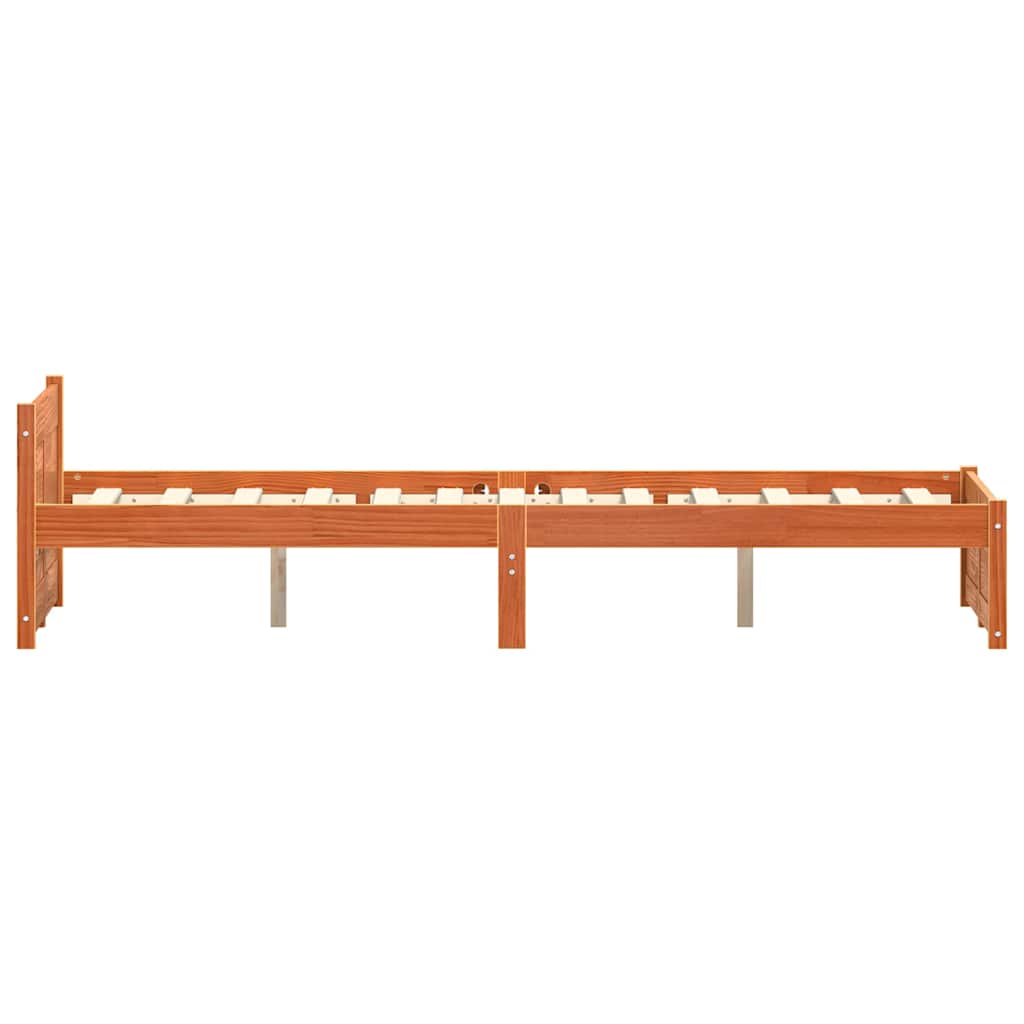 Estructura de cama Marrón cera 195,5 x 125,5 x 51 cm