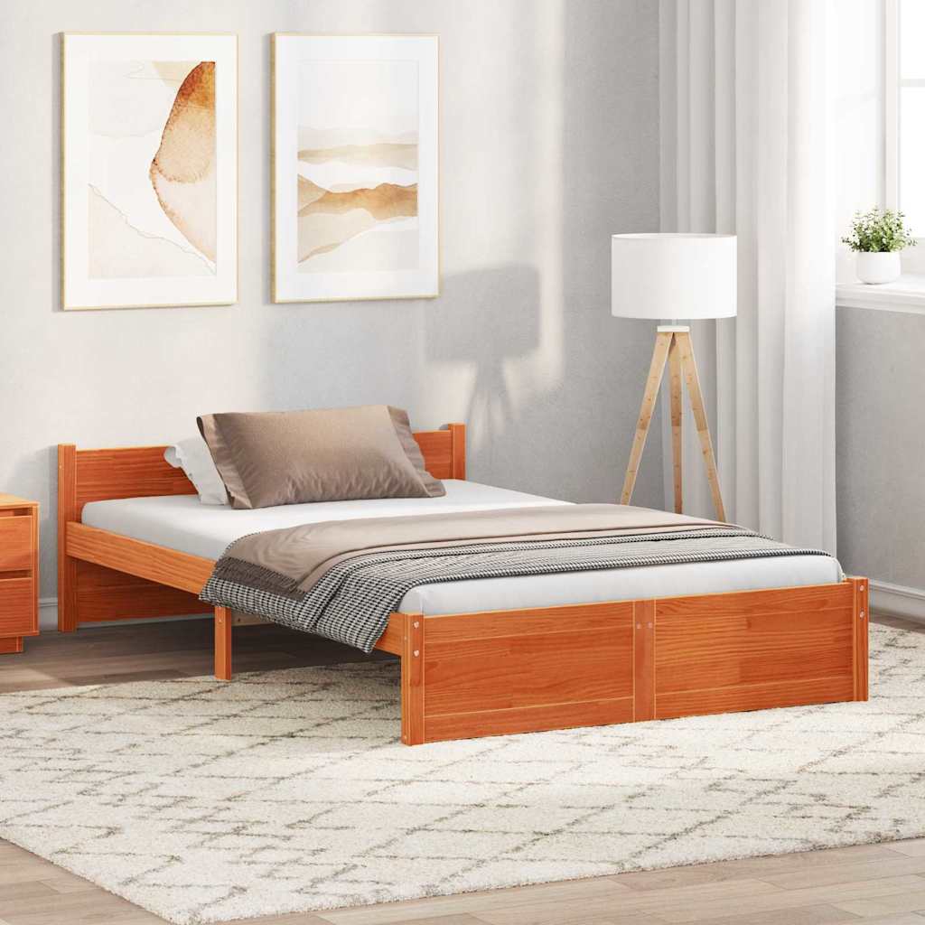 Estructura de cama Marrón cera 195,5 x 125,5 x 51 cm