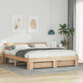 Estructura de cama Marrón 200 x 200 cm Madera de pino macizo