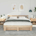 Estructura de cama Marrón 200 x 200 cm Madera de pino macizo