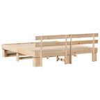 Estructura de cama Marrón 200 x 200 cm Madera de pino macizo
