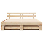 Estructura de cama Marrón 200 x 200 cm Madera de pino macizo