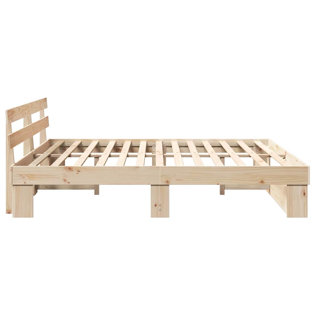 Estructura de cama Marrón 200 x 200 cm Madera de pino macizo