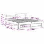 Estructura de cama Marrón 200 x 200 cm Madera de pino macizo