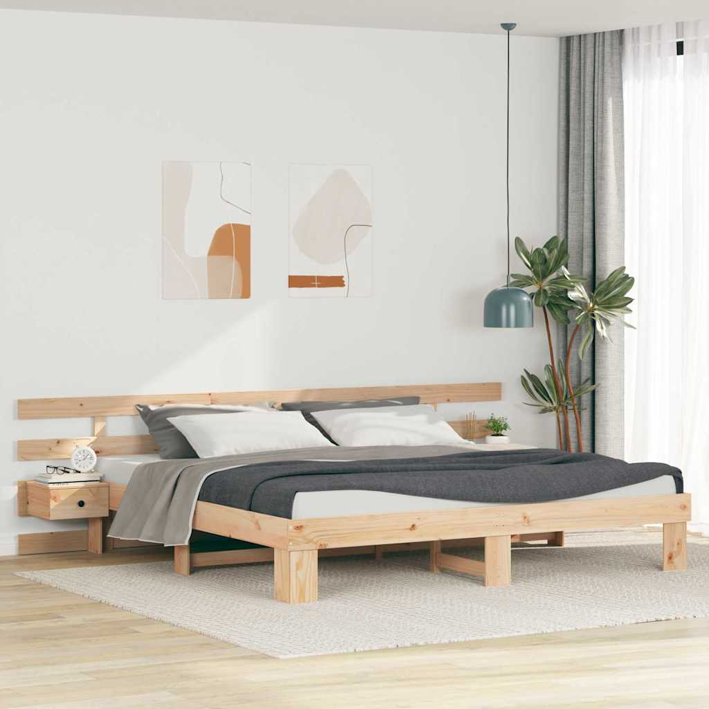 Estrutura de cama 100 x 200 cm Madeira de pinho maciço