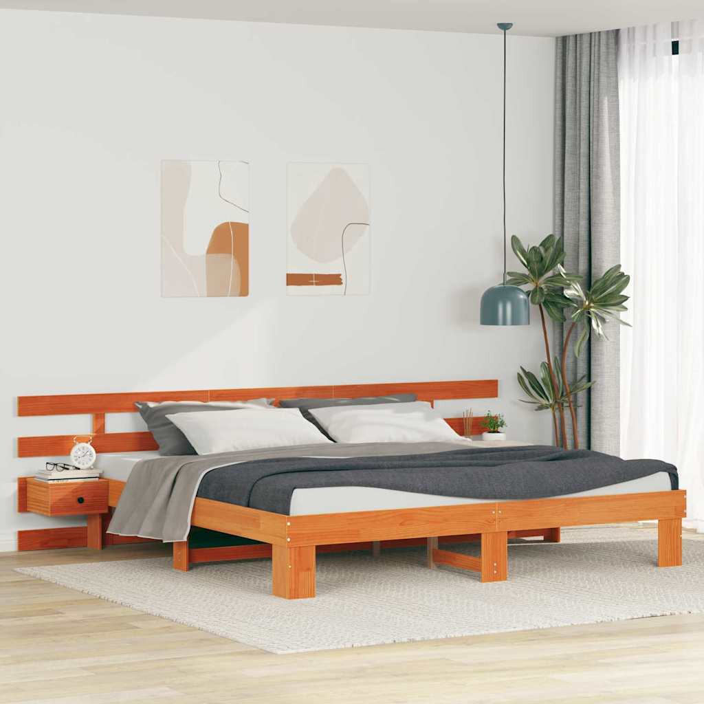 Estrutura de cama 100 x 200 cm Madeira de pinho maciço