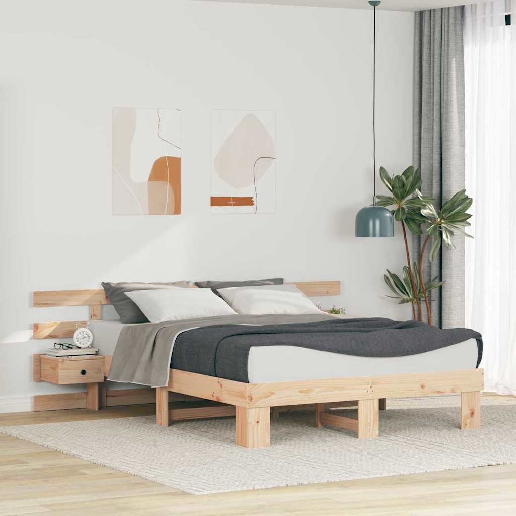 Estrutura de cama 100 x 200 cm Madeira de pinho maciço