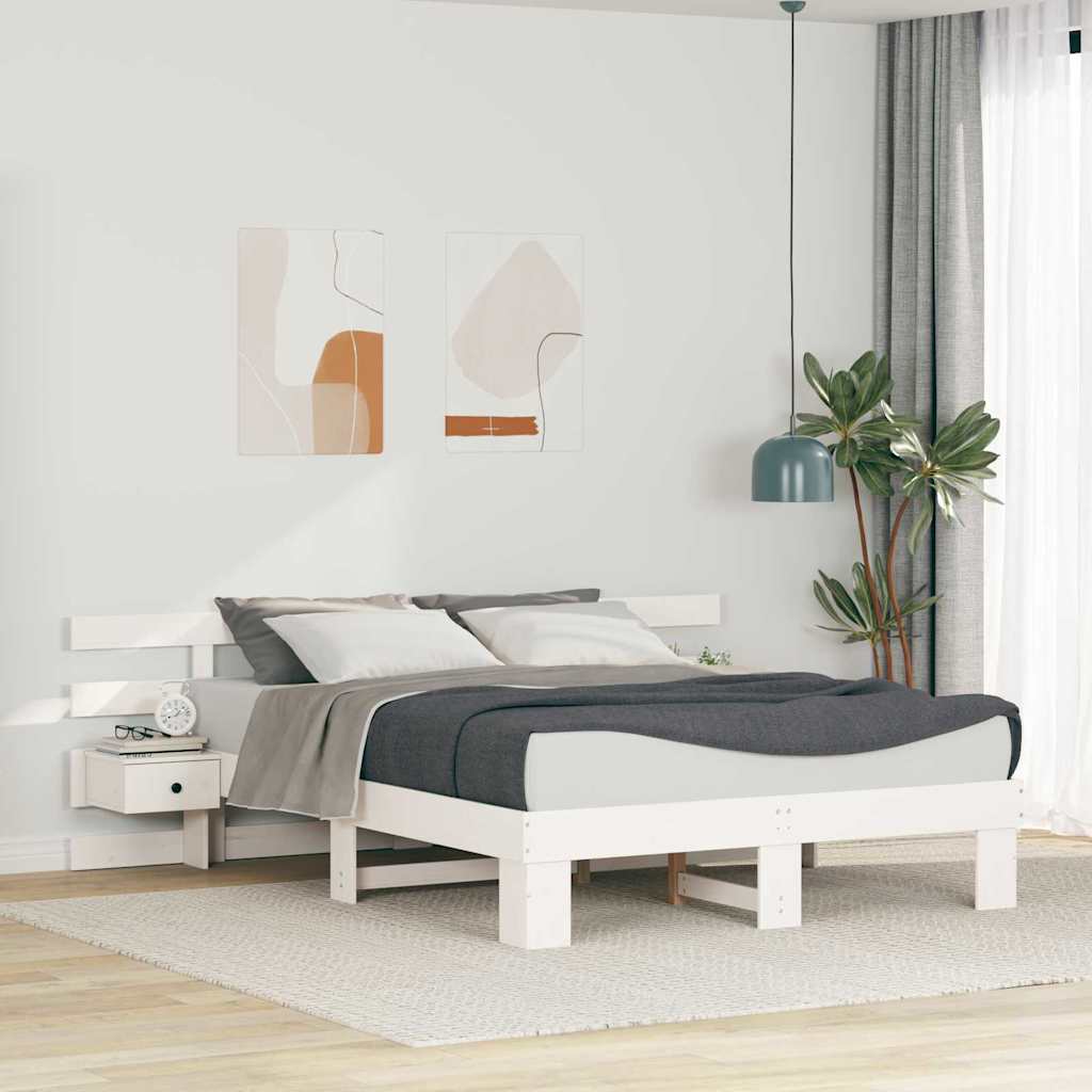 Estrutura de cama 100 x 200 cm Madeira de pinho maciço
