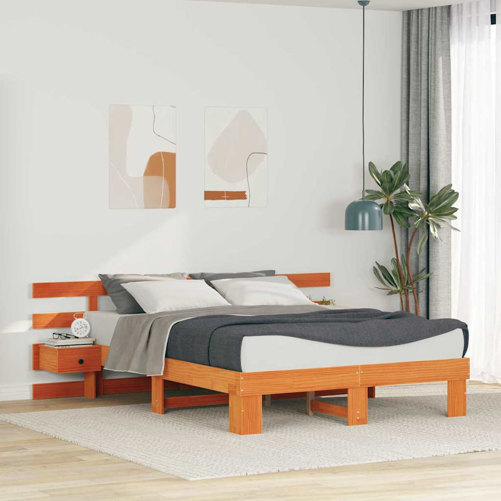 Estrutura de cama 100 x 200 cm Madeira de pinho maciço