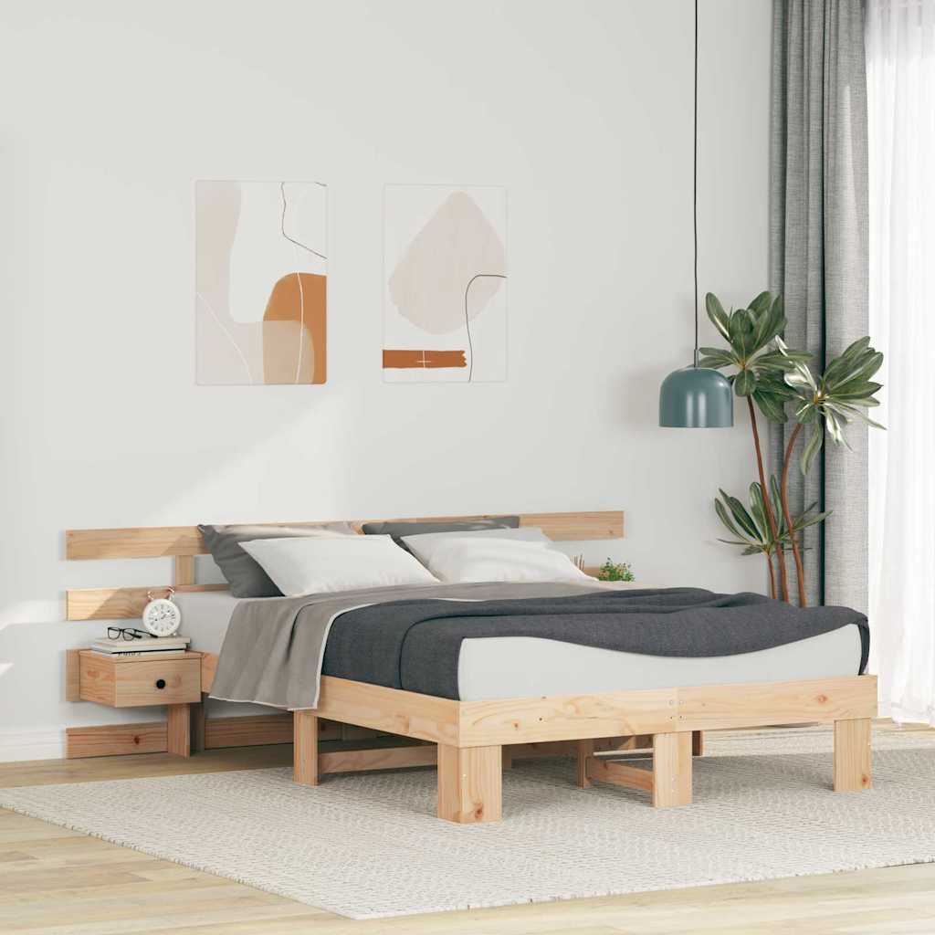 Estrutura de cama 100 x 200 cm Madeira de pinho maciço
