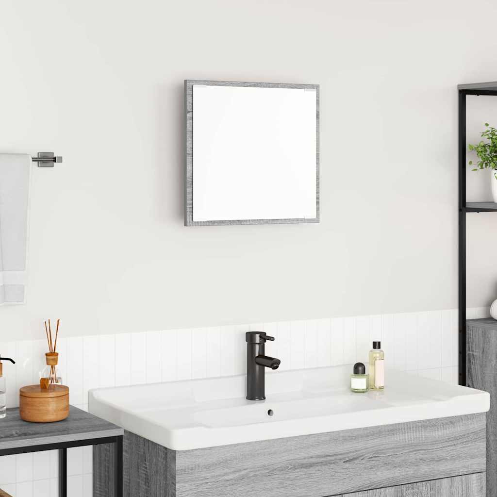 Espejo de baño LED con espejo Gris Sonoma 40 x 37 x 8.5 cm
