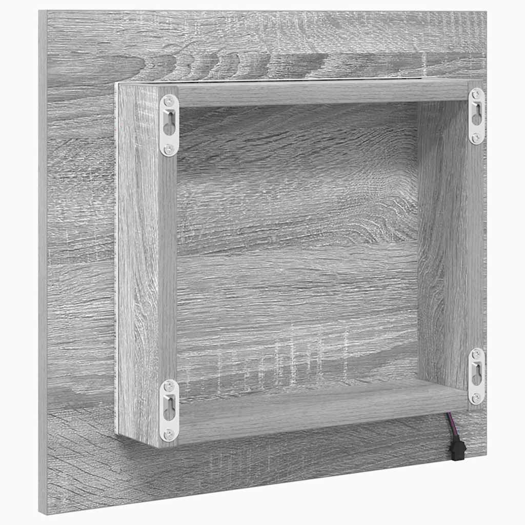 Espejo de baño LED con espejo Gris Sonoma 40 x 37 x 8.5 cm