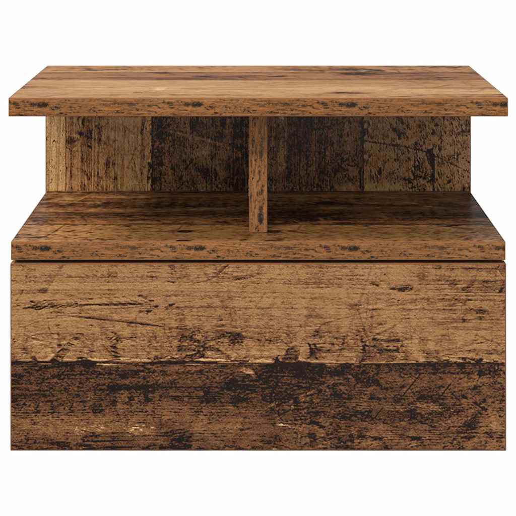 Mesita Flotante con cajón 2 pcs Madera vieja 40 x 31 x 28 cm