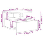 Mesita Flotante con cajón 2 pcs Madera vieja 40 x 31 x 28 cm