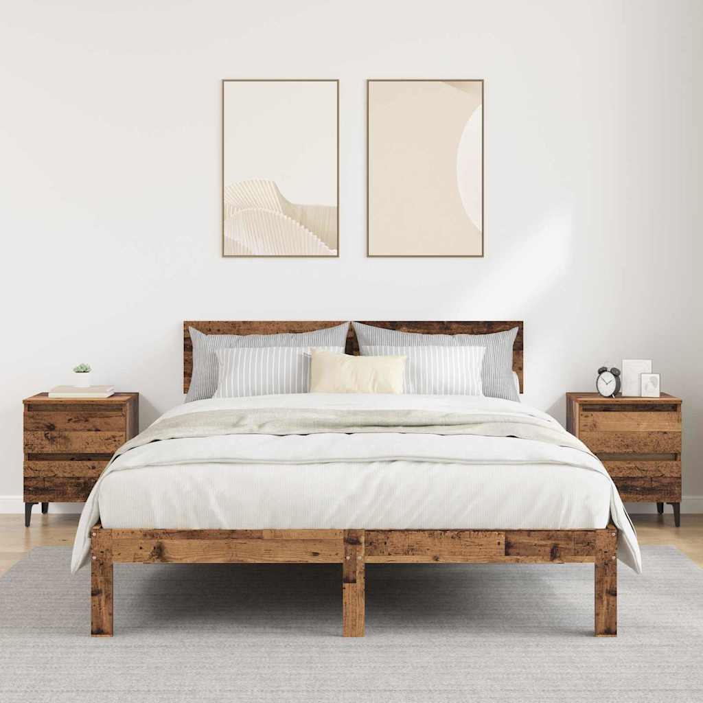 Armario de Noche 2 pcs Madera vieja 40 x 35 x 50 cm