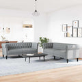 Sofá de sala 2 pcs Gris Claro 201,5 x 74,5 x 74,5 cm tela