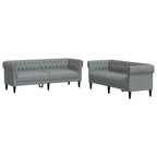 Sofá de sala 2 pcs Gris Claro 201,5 x 74,5 x 74,5 cm tela