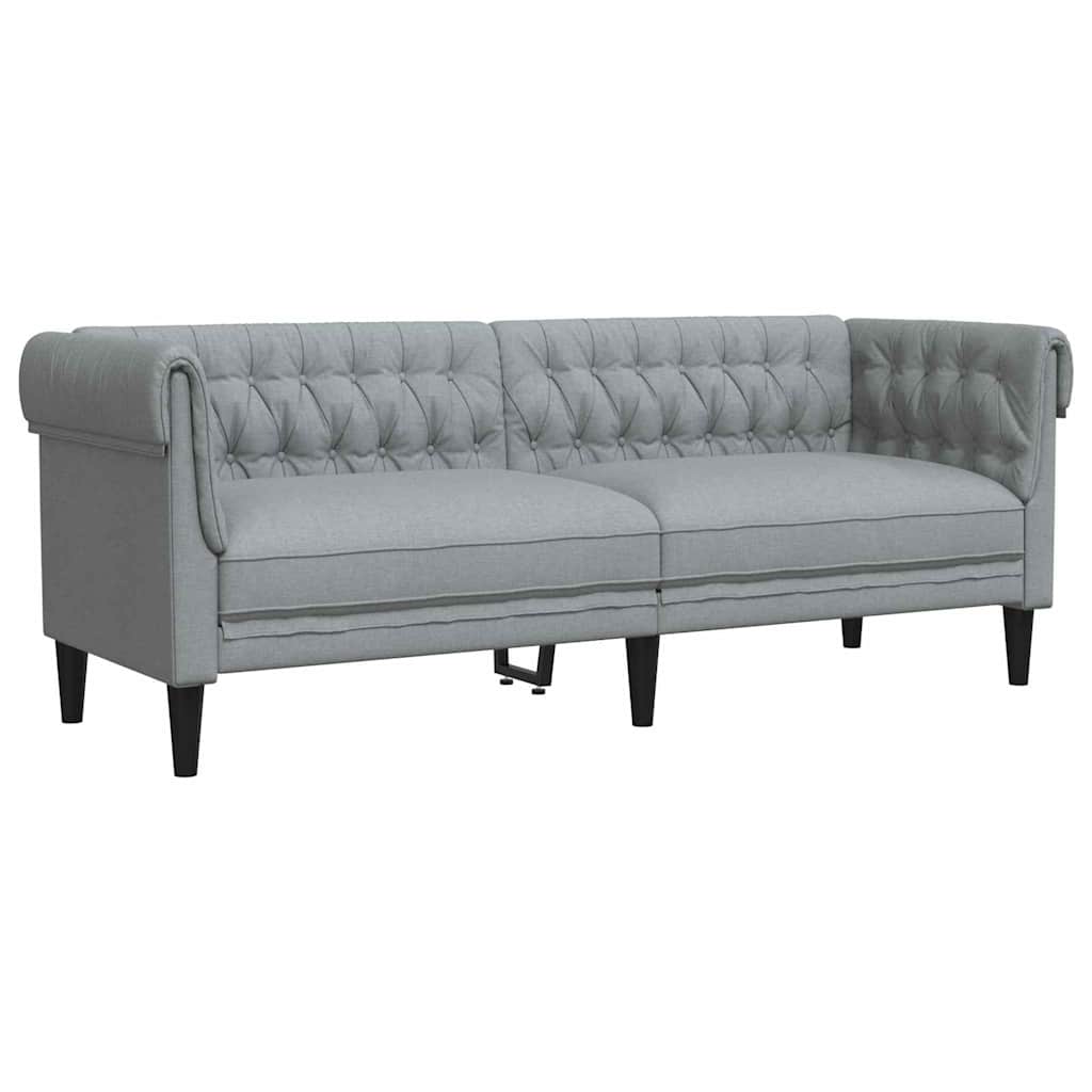 Sofá de sala 2 pcs Gris Claro 201,5 x 74,5 x 74,5 cm tela