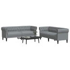 Sofá de sala 2 pcs Gris Claro 201,5 x 74,5 x 74,5 cm tela