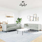 Sofá de Sala de Estar 2 Peças Cinzento Claro 194 x 74,5 x 70,5 cm Veludo