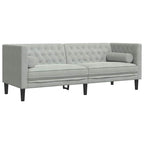 Sofá de sala 2 pcs Gris Claro 194 x 74,5 x 70,5 cm Terciopelo