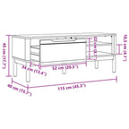 Banco de pasillo con cajón FLORO Marrón cera 115 x 40 x 45 cm