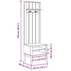 Mueble de recibidor con estante FLORO 50 x 40 x 158 cm