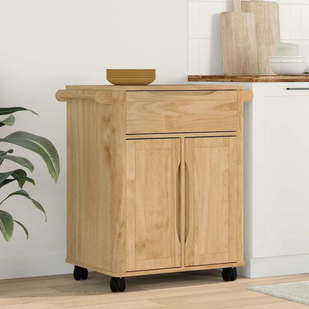 Carro de Cocina FLORO 72,5 x 45 x 80 cm Madera de Pino Macizo