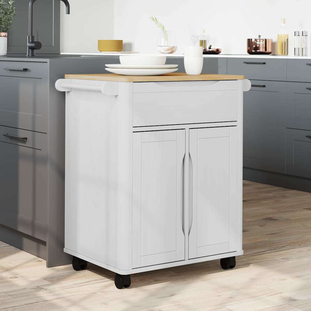 Carro de Cocina FLORO 72,5 x 45 x 80 cm Madera de Pino Macizo