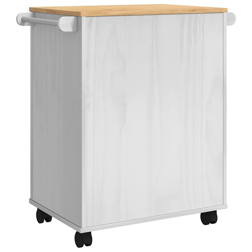 Carro de Cocina FLORO 72,5 x 45 x 80 cm Madera de Pino Macizo