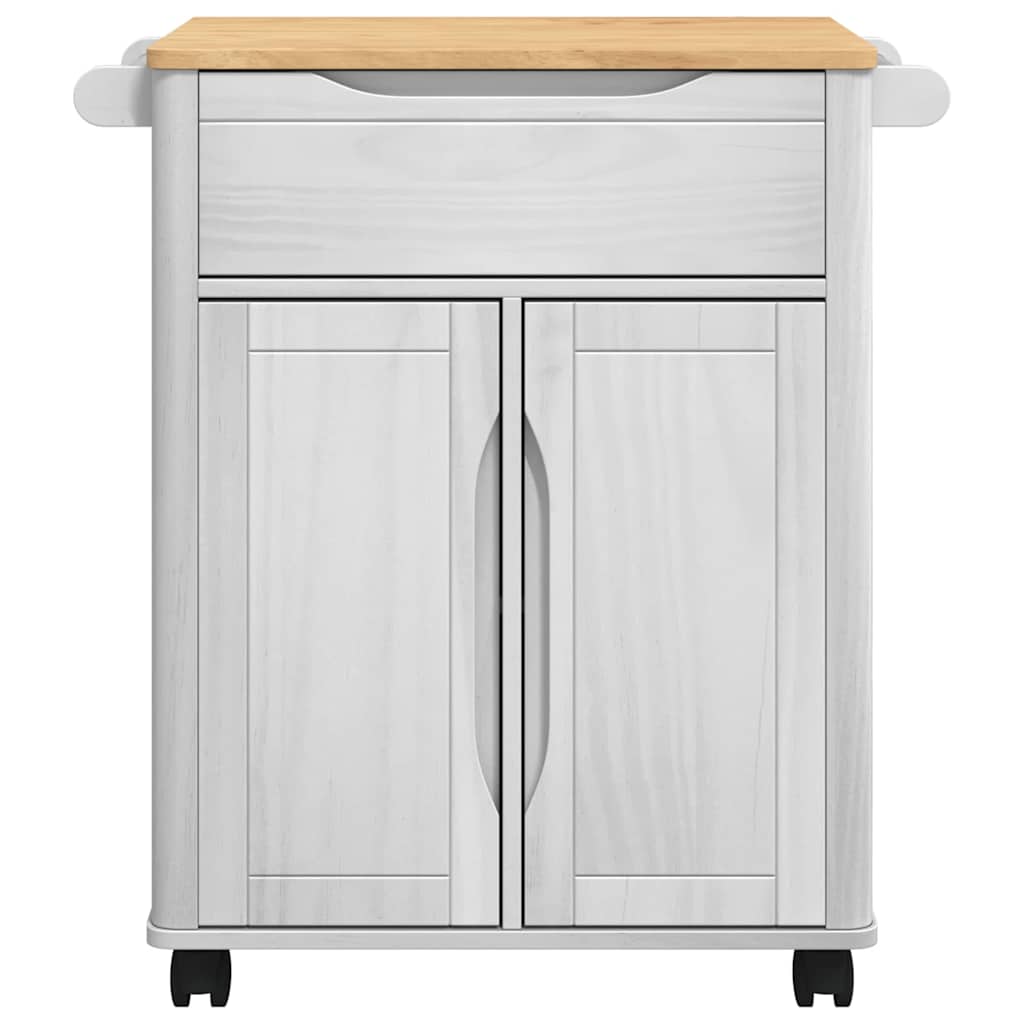 Carro de Cocina FLORO 72,5 x 45 x 80 cm Madera de Pino Macizo