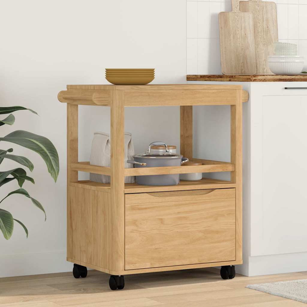 Carro de Cocina FLORO 72,5 x 45 x 80 cm Madera de Pino Macizo