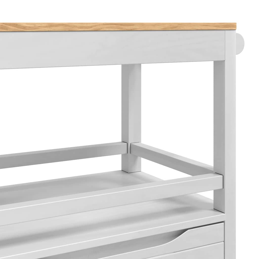 Carro de Cocina FLORO 72,5 x 45 x 80 cm Madera de Pino Macizo