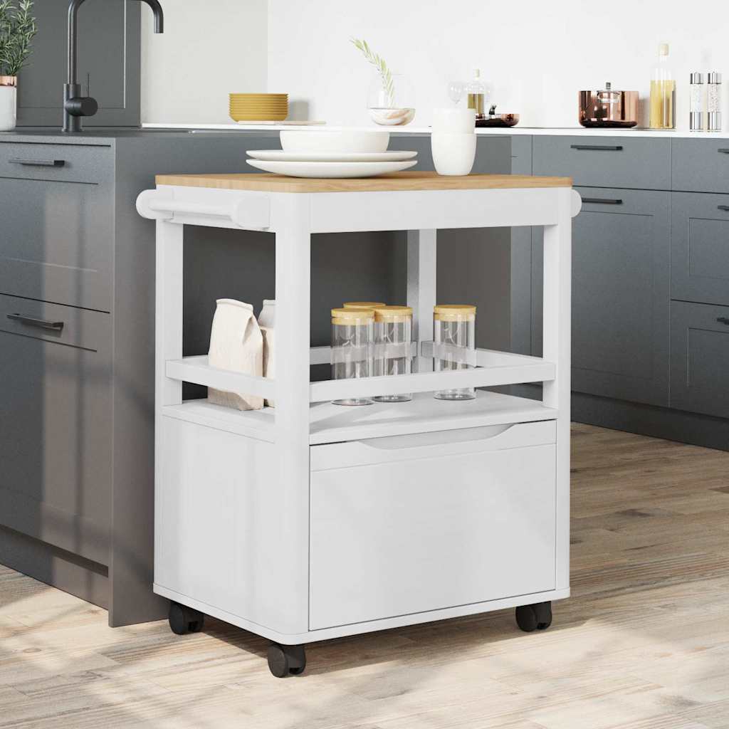 Carro de Cocina FLORO 72,5 x 45 x 80 cm Madera de Pino Macizo