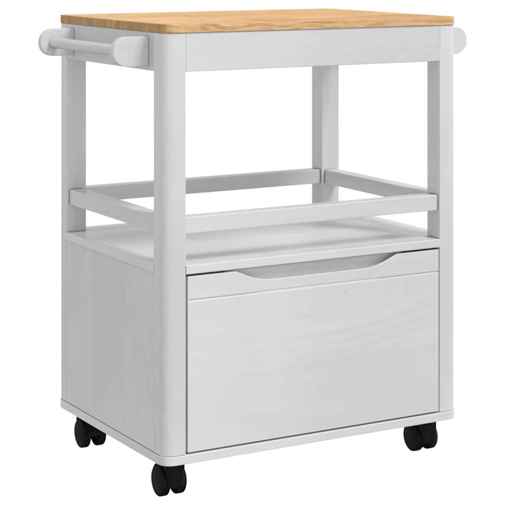 Carro de Cocina FLORO 72,5 x 45 x 80 cm Madera de Pino Macizo