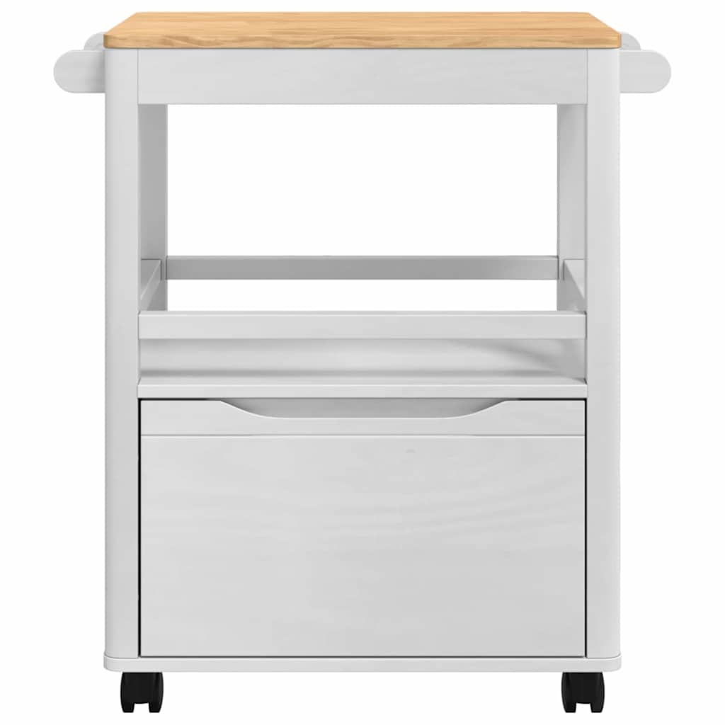Carro de Cocina FLORO 72,5 x 45 x 80 cm Madera de Pino Macizo