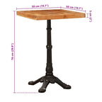 Mesa de Bistró Marrón 50 x 50 x 76 cm Madera de Acacia Sólida