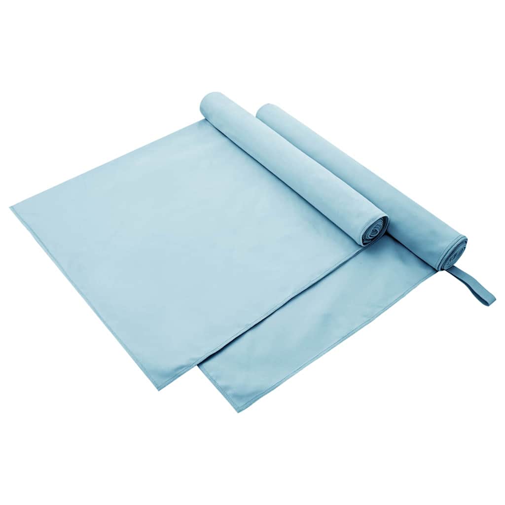 Toallas Deportivas 2 pcs Azul 100 x 50 cm Poliéster y Poliamida