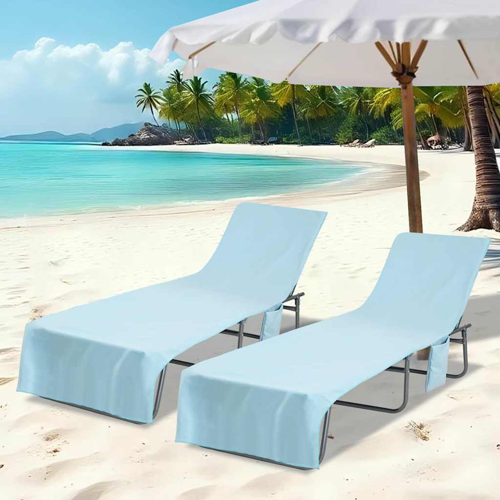 Toallas de Reposera 2 pcs Azul 210 x 75 cm