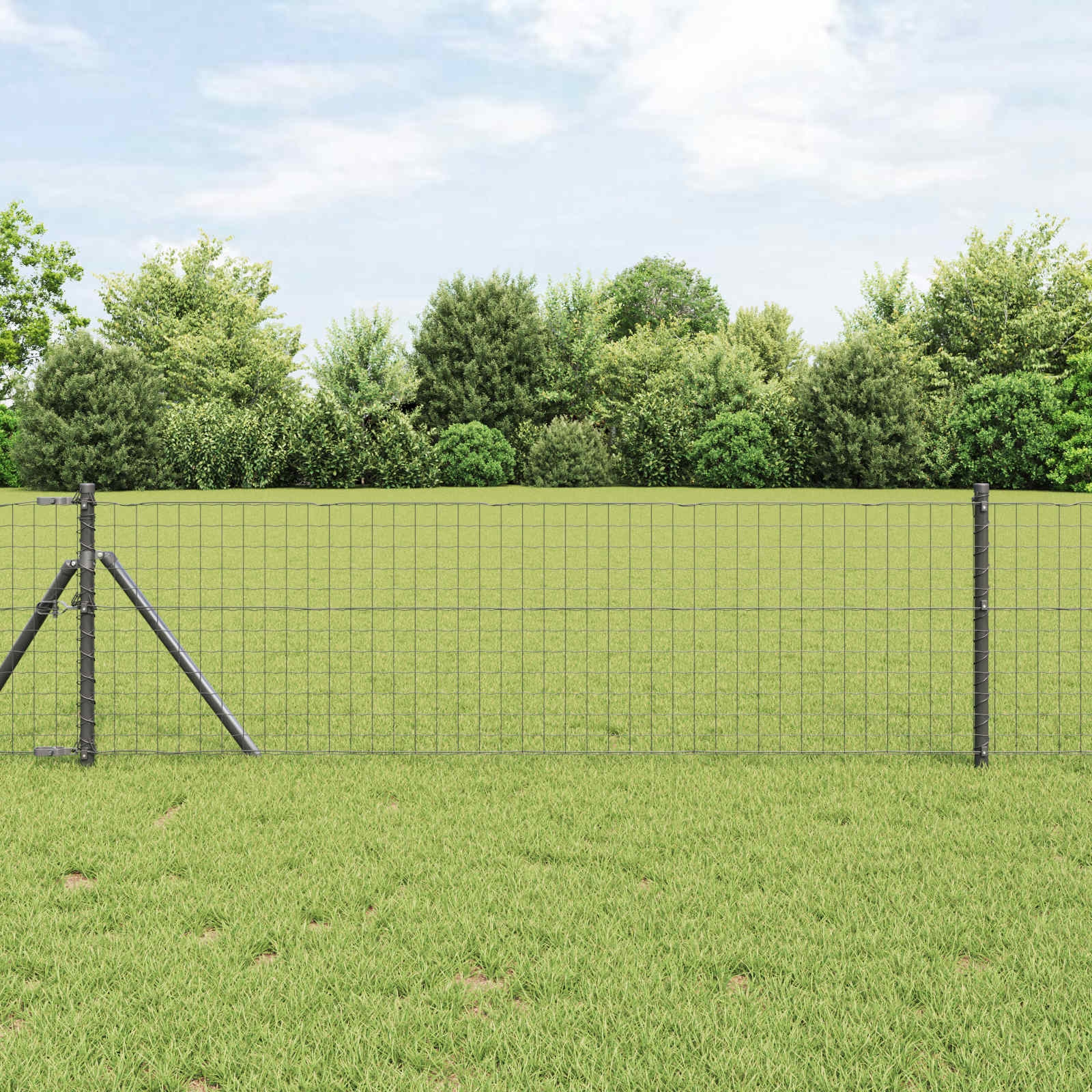 Poste de Valla 12 pcs Gris 100 cm